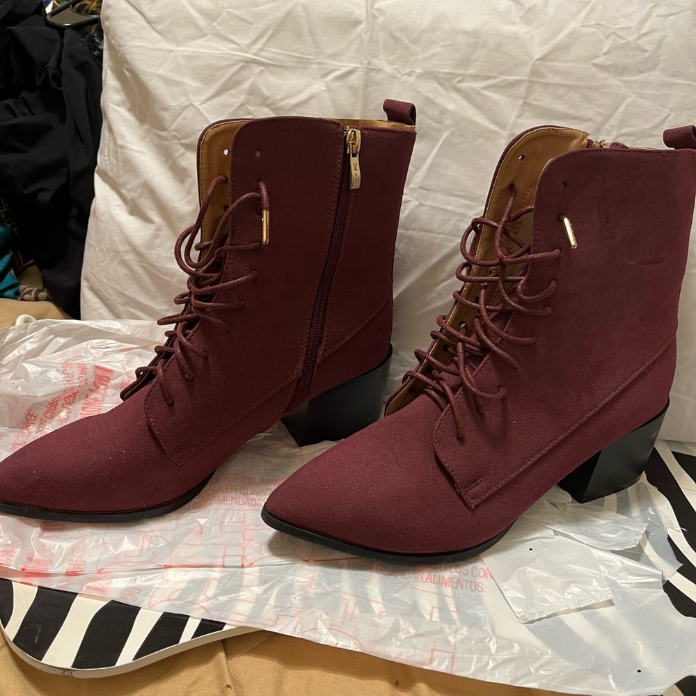 Maroon Ankle Boots